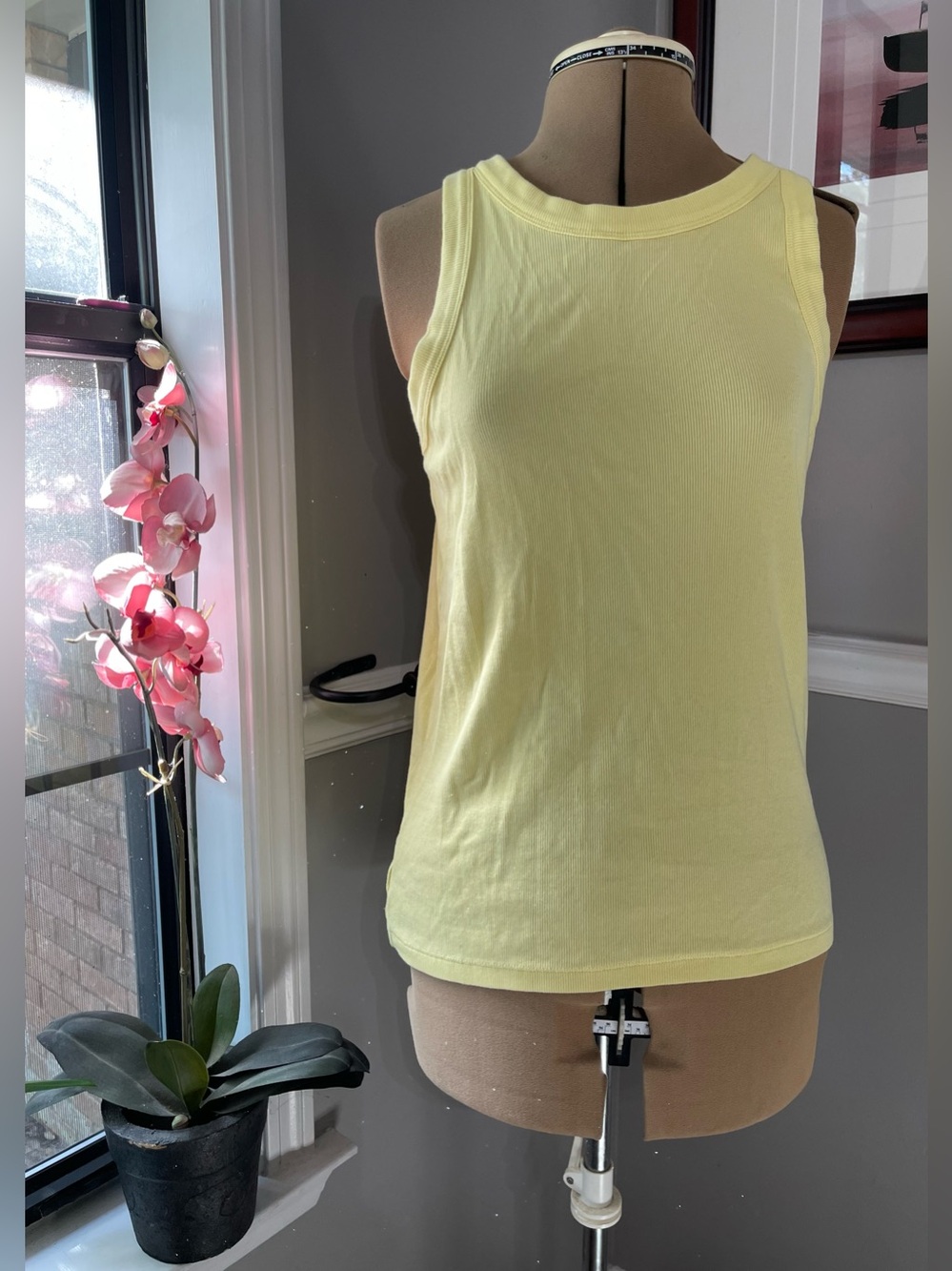LOFT Pale Yellow Ribbed Tank